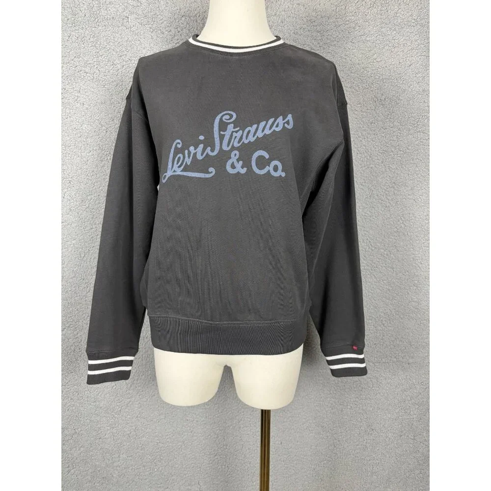 Levi's Women's Heritage Sport Logo Long-Sleeve Sweatshirt Black Size XS NWT's. - Picture 1 of 8